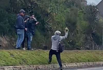 Equipo period&iacute;stico fue agredido por manifestante en el norte de Quito