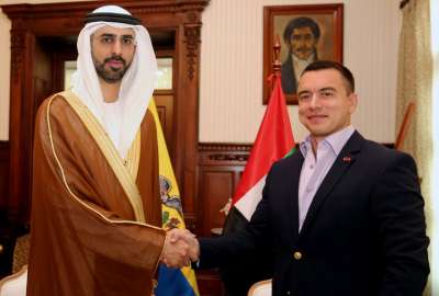 Presidente Noboa recibi&oacute; al ministro de Estado de Emiratos &Aacute;rabes Unidos, Omar Sultan Al Olama