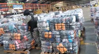 La Aduana incaut&oacute; un cargamento de ropa usada que pretend&iacute;a entrar al Ecuador.