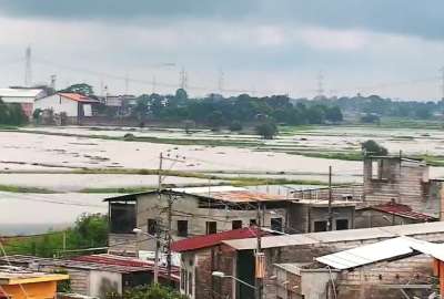 Se reporta el desbordamiento del r&iacute;o Chilintomo, en el cant&oacute;n Sim&oacute;n Bol&iacute;var. 