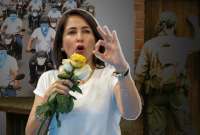 La candidata se refirió al tema en una rueda de prensa.