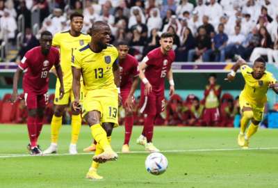 Enner Valencia se convirti&oacute; en el m&aacute;ximo goleador de Ecuador en Mundiales
