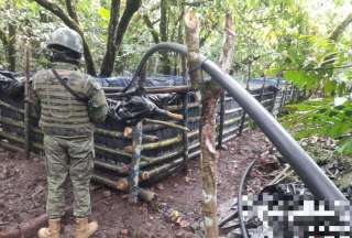 Ej&eacute;rcito detect&oacute; una piscina clandestina con 3.000 galones de combustible en Shushufindi