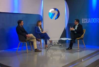 Daniel Calder&oacute;n, ministro de Educaci&oacute;n, en entrevista en Noticias 7, este 7 de marzo de 2024. 