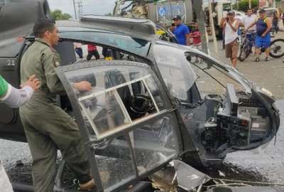 Helic&oacute;ptero del Ej&eacute;rcito sufre un accidente en Portoviejo