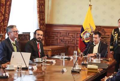 El presidente Daniel Noboa se reuni&oacute; este martes, 26 de diciembre de 2023, con la AME.