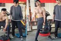 Liu Weiqiang levantó 144,72 kilos con un solo dedo.