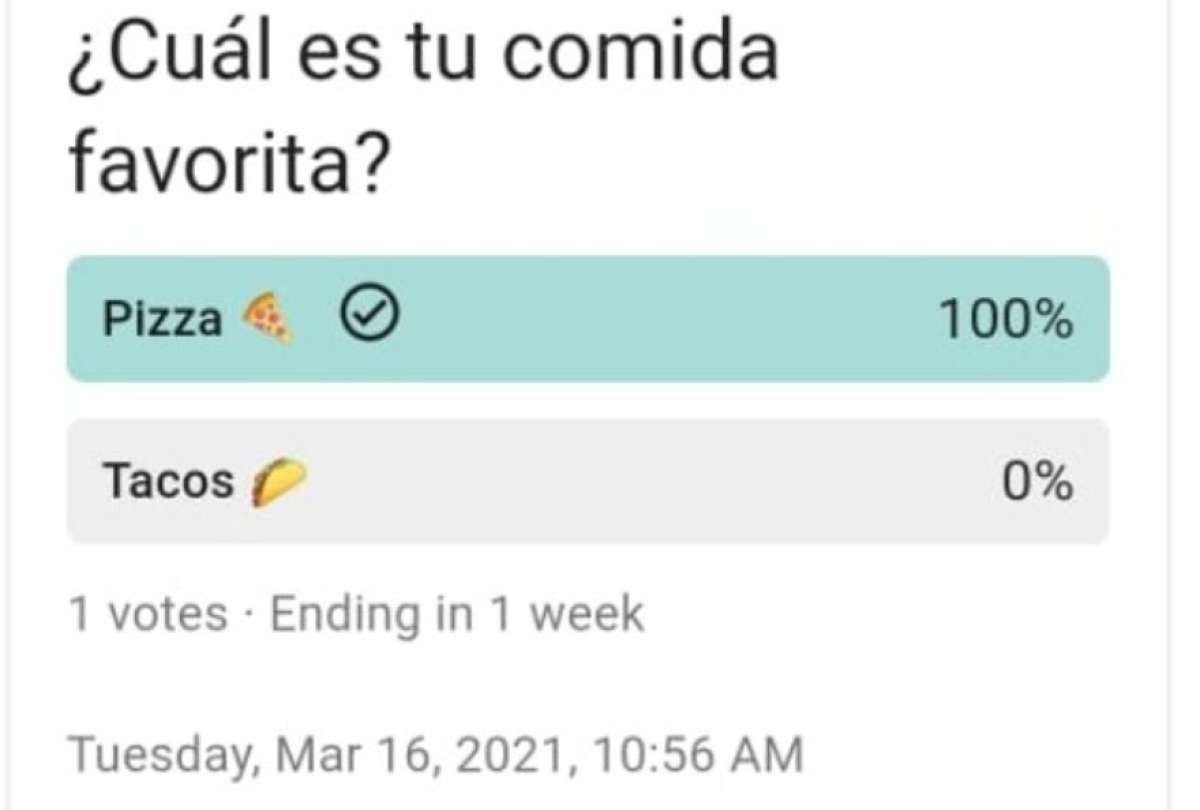 Whatsapp lanzó la función de encuesta para grupos