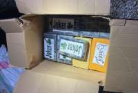 La sustancia fue encontrada camuflada en cajas de cart&oacute;n. 