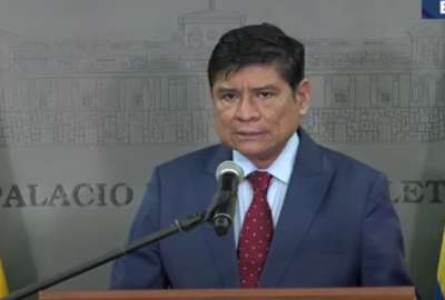Carlos Jij&oacute;n, consejero del Presidente de la Rep&uacute;blica, en una conferencia de prensa