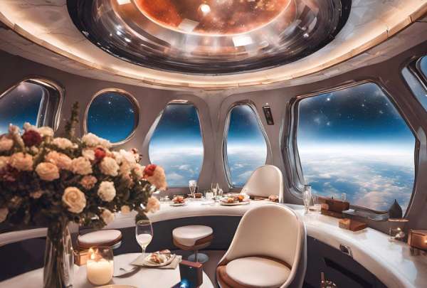 La agencia parisina planea ofrecer una cena gourmet a 35 km de altura.