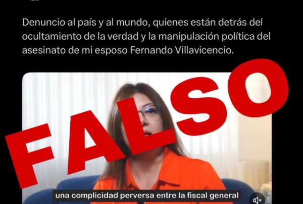 La Fiscal&iacute;a se&ntilde;al&oacute; que el video de la Ver&oacute;nica Sarauz, viuda de Fernando Villavicencio contiene informaci&oacute;n falsa.