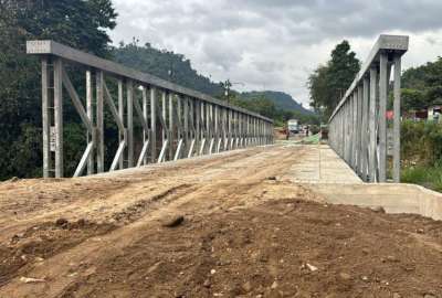 Las obras en el puente que se levanta sobre el r&iacute;o Lelia en la Al&oacute;ag - Santo Domingo est&aacute;n concluidas en un 95%.