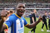 Moisés Caicedo transmitió el festejo del Brighton