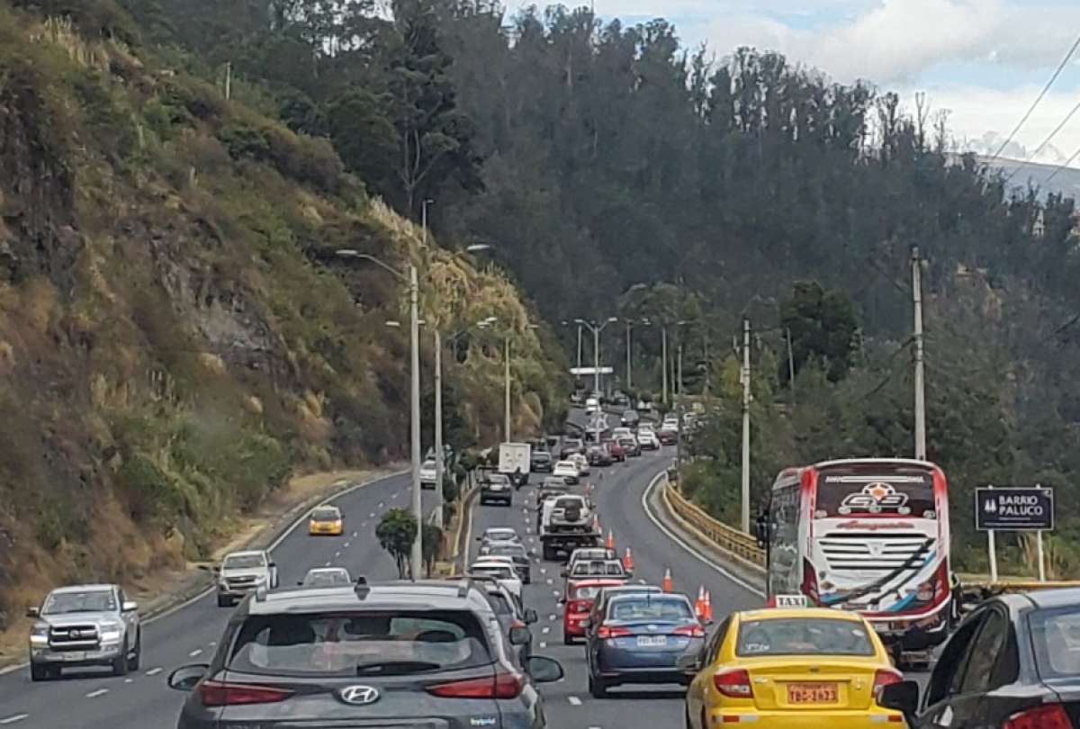 Implementan carril único de buses en la autopista General Rumiñahui.