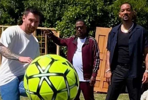 Leo Messi se junt&oacute; con Martin Lawrence y Will Smith en el anunci&oacute; de la nueva pel&iacute;cula de Bad Boys. 