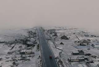 Reportan ca&iacute;da de nieve y granizo en la v&iacute;a Ambato-Guaranda