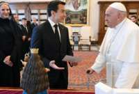 El presidente Noboa se reuni&oacute; con el papa Francisco el 13 de mayo de 2024.