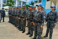 Los cascos azules de la Polic&iacute;a Nacional son un grupo especializado en operaciones de emergencia humanitaria. 