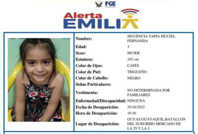 Ni&ntilde;a de tres a&ntilde;os est&aacute; desparecida