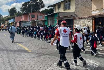 Rumi&ntilde;ahui: Se realiz&oacute; un simulacro ante una posible erupci&oacute;n del volc&aacute;n Cotopaxi