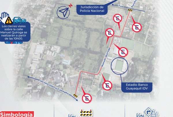 La Agencia Metropolitana de Tr&aacute;nsito se&ntilde;al&oacute; los cierres viales por la final de f&uacute;tbol entre Independiente y Liga Deportiva Universitaria.&nbsp;