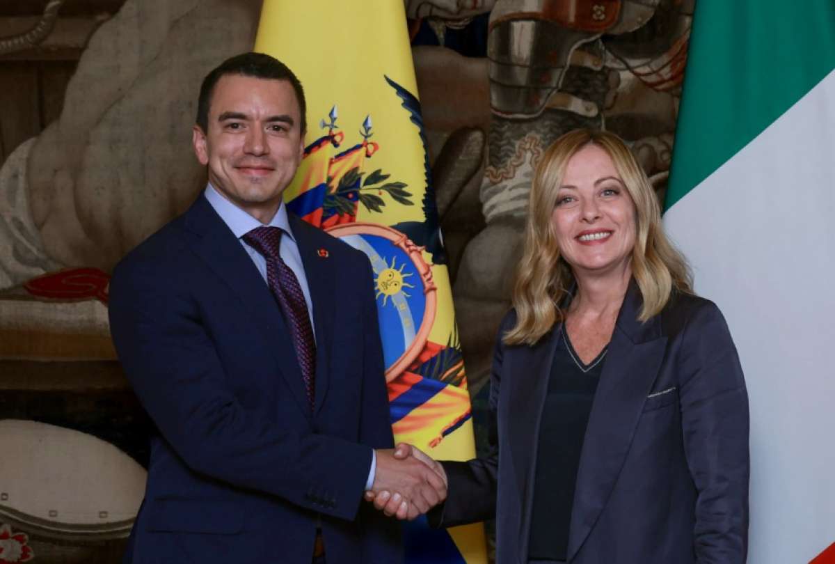 El presidente Daniel Noboa y Giorgia Meloni, presidenta del Consejo de Ministros de Italia, se reunieron en Roma. 