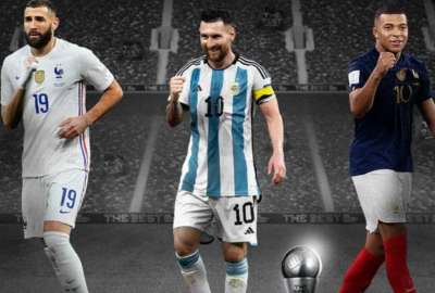 De izq. a der. Karim Benzema, Lionel Messi y Kylian Mbapp&eacute;.