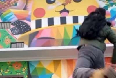 Video del presunto autor del acto vand&aacute;lico contra un mural en Quito circula en rede sociales