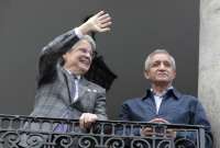 El presidente Guillermo Lasso (izq.) apoyará la iniciativa de Patricio Carrillo (der.) con respecto a una universidad para servidores policiales.