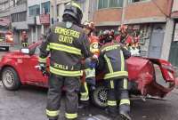 Cuerpo de Bomberos de Quito atendió a heridos de accidentes de tránsito