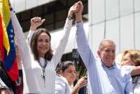Maria Corina Machado hizo un llamado a los ecuatorianos en Quito a unirse a González en su visita.