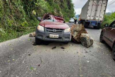Se registr&oacute; un siniestro de tr&aacute;nsito en la v&iacute;a Al&oacute;ag-Santo Domingo. 