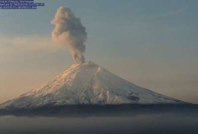 Reportan emisi&oacute;n de material volc&aacute;nico del Cotopaxi