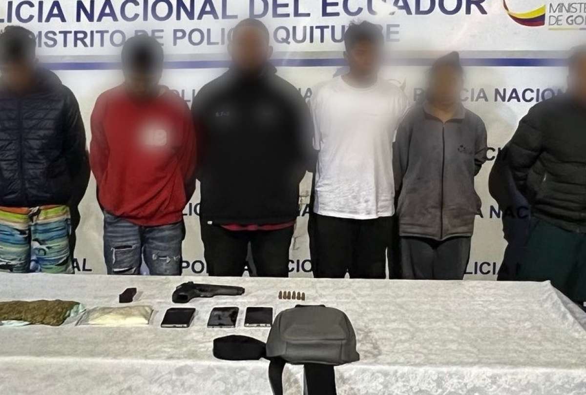 La Policía Nacional desarticuló a una banda delictiva en el sector La Ecuatoriana, al sur de Quito. 