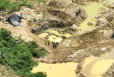 Desde el aire se pudo divisar el impacto de la miner&iacute;a ilegal en El Oro.