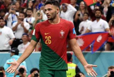 Goncalo Ramos anot&oacute; tres goles en la goleada portuguesa en Lusail.