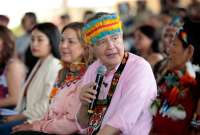El presidente Guillermo Lasso compartió con las comunidades indígenas de Pastaza.