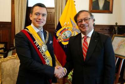 Los presidentes Daniel Noboa (Ecuador) y Gustavo Petro (Colombia) hablaron sobre la sequ&iacute;a que azota al norte colombiano y a la Amazon&iacute;a ecuatoriana.