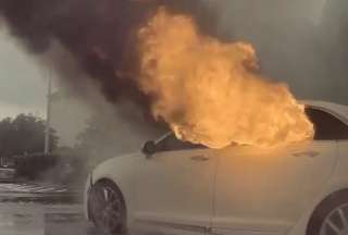 Ella robaba en un local mientras su auto se incendiaba con sus hijos adentro