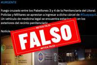 El SNAI descartó que el miércoles 25 de diciembre ocurriera un amotinamiento en la Penitenciaría del Litoral. 