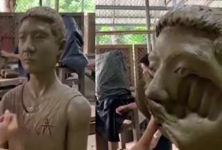 En Tailandia puedes desahogarte golpeando esculturas de tus &ldquo;enemigos&rdquo;