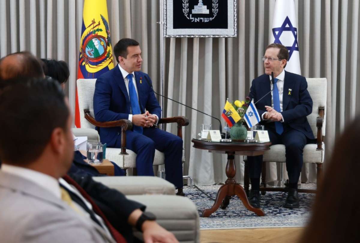 Daniel Noboa se reunió con el presidente de Israel, Isaac Herzoc 