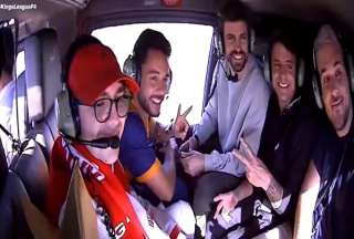 Piqu&eacute; y los presidentes de la Kings League causaron furor al llegar en helic&oacute;ptero al Camp Nou